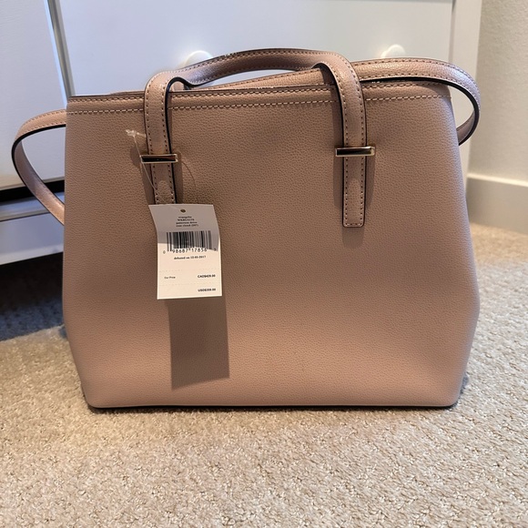 kate spade Blush Pink Leather Satchel with Red Tassel Charm - Picture 6 of 10